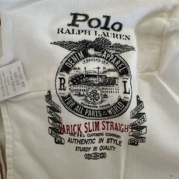 Polo Ralph Lauren Varick Slim Straight Casual Denim White Jeans Mens Size 40x32 - Picture 12 of 16